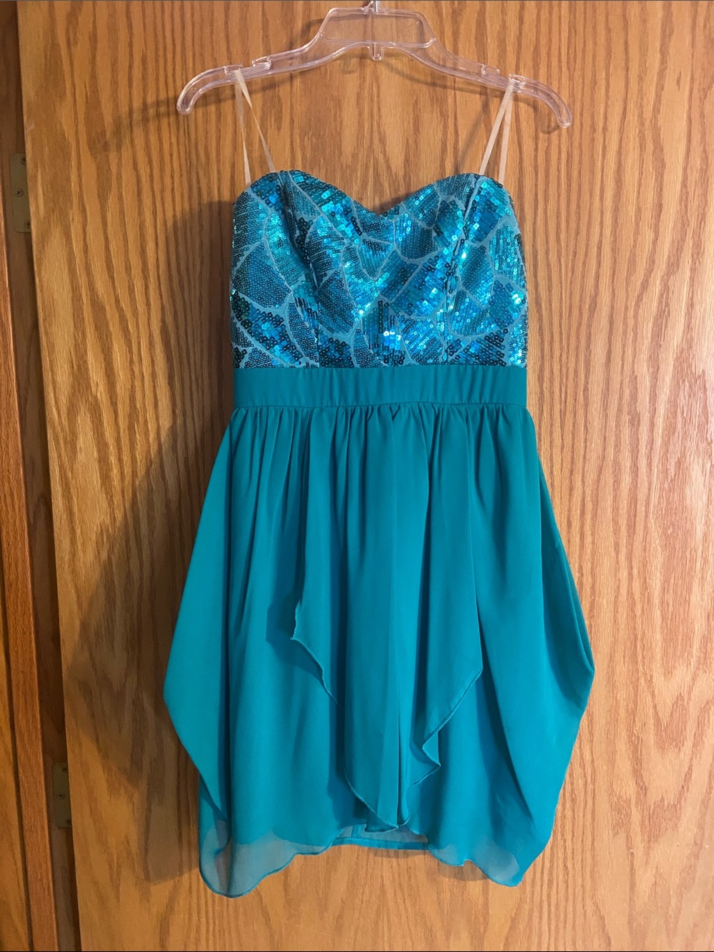 Teal Sequin Party Dress